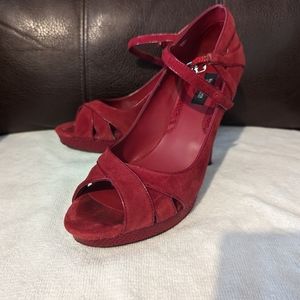 White House Black Market Red Leather Heels